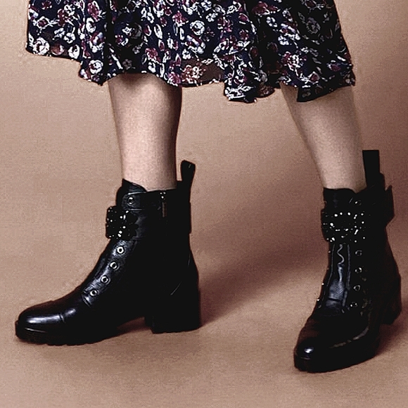 COPY - KARL LAGERFELD JEWELED COMBAT BOOTS 6 6.5 8.5 9 10 - Picture 4 of 8